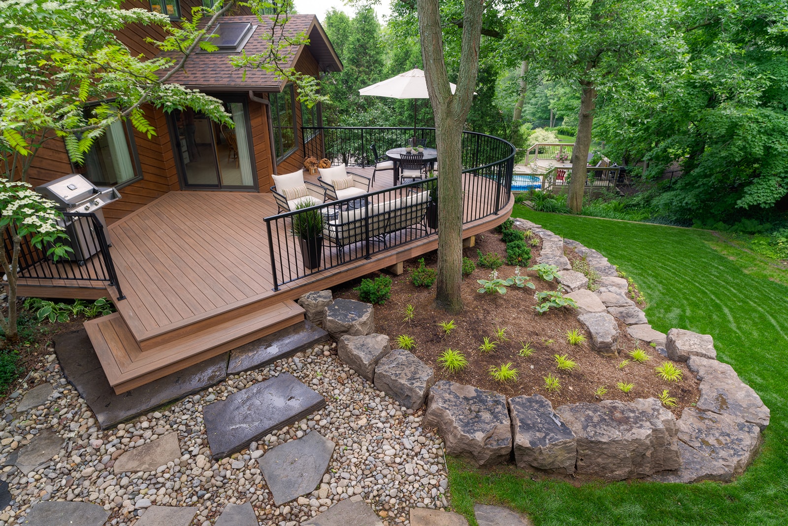 Beautiful Backyard Deck Natural Landscape Group