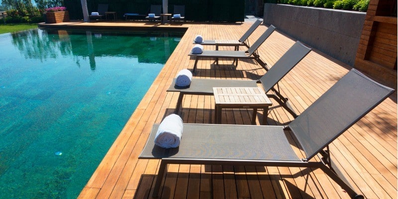 deck surrounding pool and other types decks