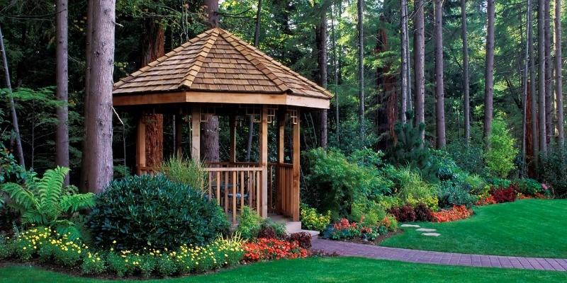 fall landscaping ideas with Backyard Gazebo