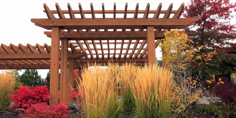 fall landscaping idea with an Outdoor Pergola