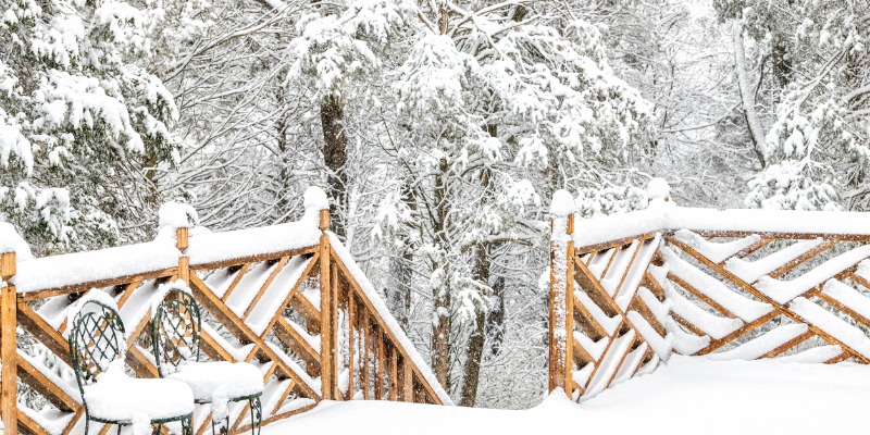 deck in the winter 