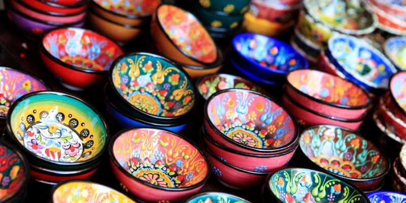 Close up of pottery